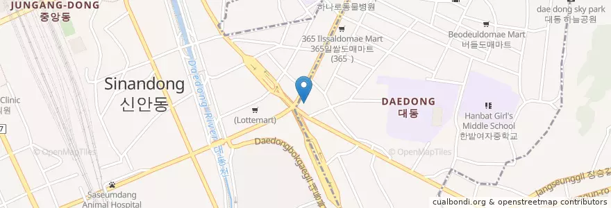 Mapa de ubicacion de 우치과의원 en 大韓民国, 大田, 東区, 중앙동.