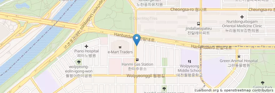 Mapa de ubicacion de 이형순치과의원 en Республика Корея, Тэджон, 서구, 월평동.