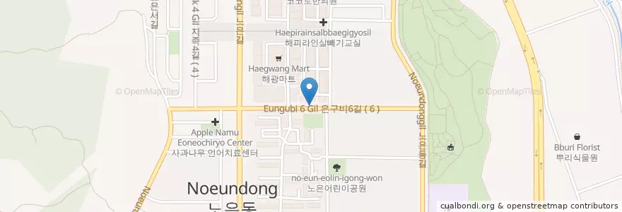 Mapa de ubicacion de Noeunbubu Dental Clinic en South Korea, Daejeon, Yuseong-Gu, Noeun-Dong.
