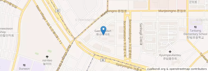 Mapa de ubicacion de 명문치과 en Corea Del Sur, Daejeon, 서구, 탄방동.