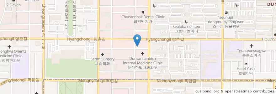 Mapa de ubicacion de 이영일치과의원 en Zuid-Korea, Daejeon, 서구, 둔산동.