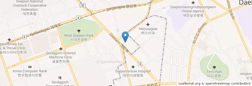 Mapa de ubicacion de 하우스토리연합치과의원 en Güney Kore, 대전, 중구, 문화동.
