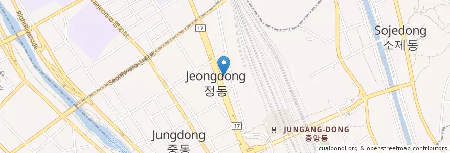 Mapa de ubicacion de 강치과의원 en Coreia Do Sul, Daejeon, 동구, 중앙동.