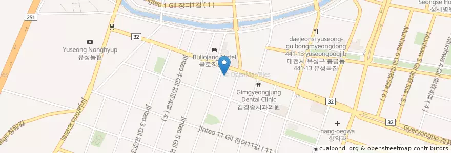 Mapa de ubicacion de 상아치과의원 en Südkorea, Daejeon, 유성구, 온천동.