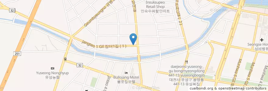 Mapa de ubicacion de 유성치과의원 en Corea Del Sur, Daejeon, 유성구, 온천동.