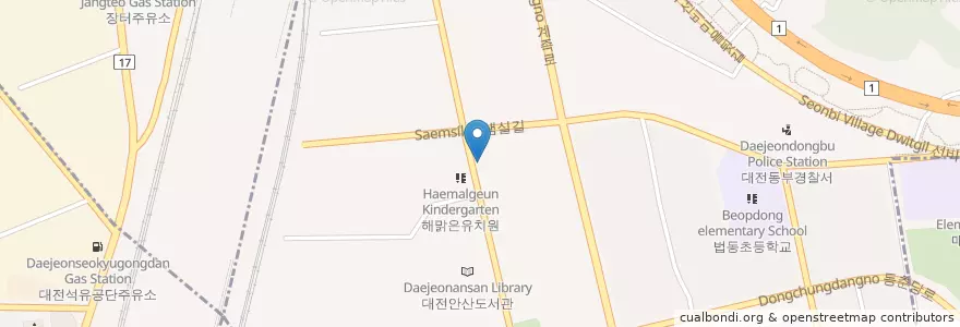 Mapa de ubicacion de 중리치과의원 en Korea Selatan, Daejeon, 대덕구, 회덕동, 법동.
