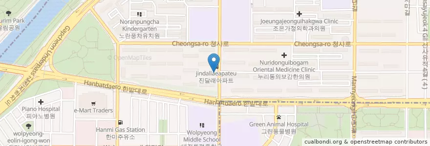 Mapa de ubicacion de 박영치과 en Республика Корея, Тэджон, 서구, 월평동.