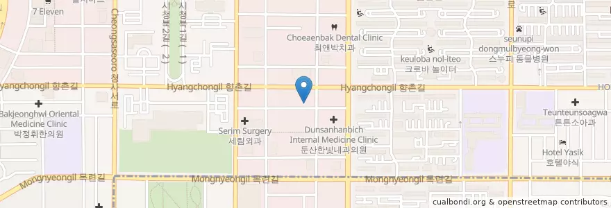 Mapa de ubicacion de Nokwon Dental Clinic en South Korea, Daejeon, Seo-Gu, Dunsandong.