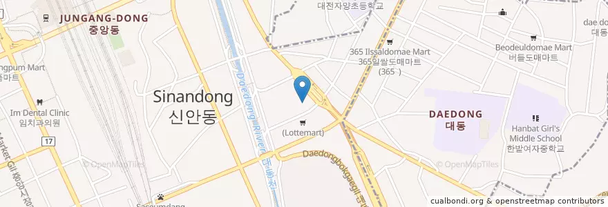 Mapa de ubicacion de Daedong Dental Clinic en South Korea, Daejeon, Dong-Gu, Jungang-Dong.