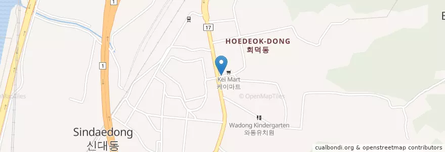 Mapa de ubicacion de 윤여상치과의원 en 대한민국, 대전, 대덕구, 회덕동.