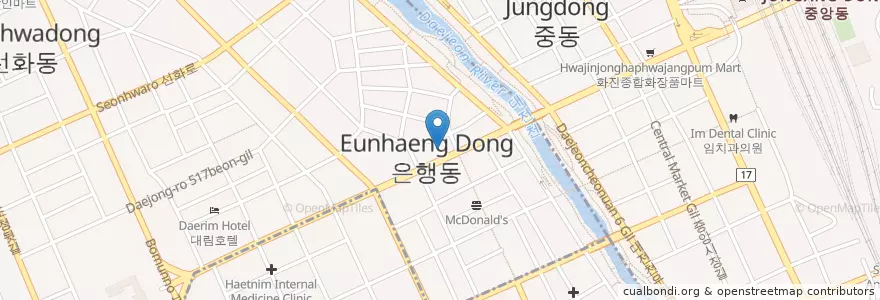 Mapa de ubicacion de 이에스치과의원 en كوريا الجنوبية, دايجيون, 동구.