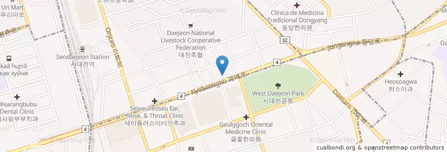 Mapa de ubicacion de 조병옥치과의원 en Korea Selatan, Daejeon, 중구, 오류동.