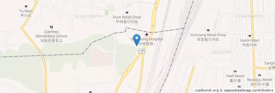 Mapa de ubicacion de 푸른치과의원 en 韩国/南韓, 大田, 大德區, 오정동.