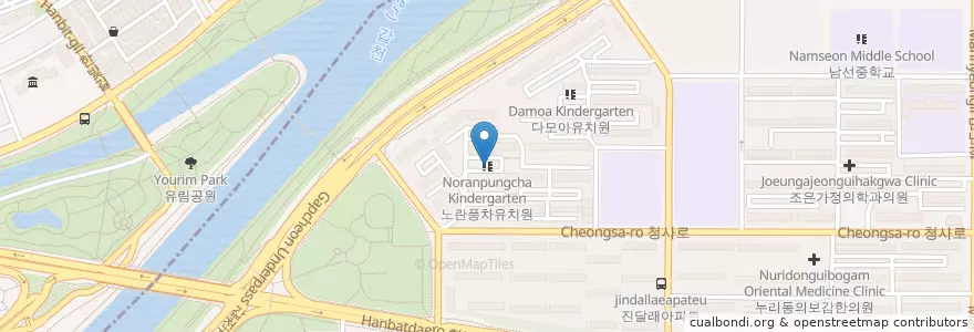 Mapa de ubicacion de 권병하치과 en Corée Du Sud, Daejeon, 서구, 유성구, 월평동.