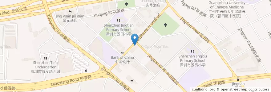 Mapa de ubicacion de 中国建设银行 en China, Cantão, Shenzhen, 福田区.