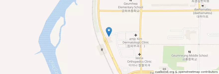 Mapa de ubicacion de 미래성형외과의원 en 大韓民国, 京畿道, 坡州市, 금촌2동, 교하동.