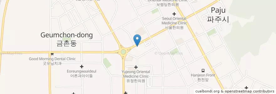 Mapa de ubicacion de 메디인병원 en 大韓民国, 京畿道, 坡州市, 금촌1동.