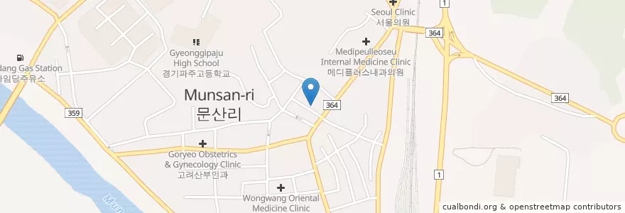 Mapa de ubicacion de 이해승치과 en Corée Du Sud, Gyeonggi, Paju, 문산읍.