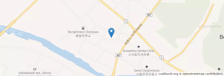 Mapa de ubicacion de 김동선치과 en Güney Kore, 경기도, 파주시, 조리읍.