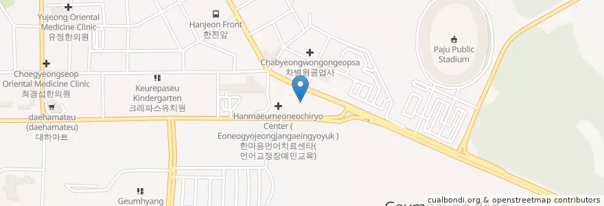 Mapa de ubicacion de 이샘치과 en Республика Корея, Кёнгидо, Пхаджу, 금촌1동.