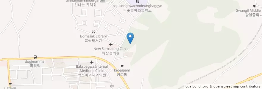 Mapa de ubicacion de 김홍광치과의원 en کره جنوبی, گیونگی-دو, پاجو, 금촌1동.
