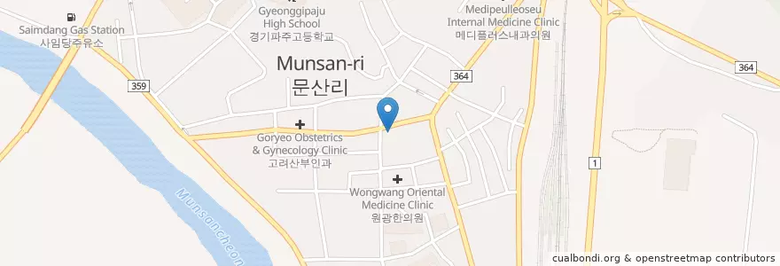 Mapa de ubicacion de 최지호내과의원 en 大韓民国, 京畿道, 坡州市, 문산읍.