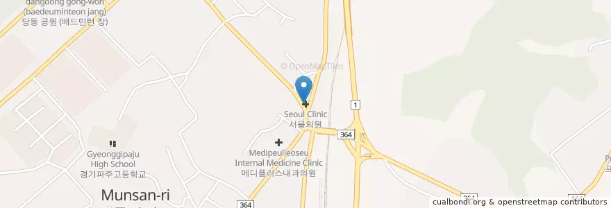 Mapa de ubicacion de 서울의원 en 韩国/南韓, 京畿道, 坡州市, 문산읍.