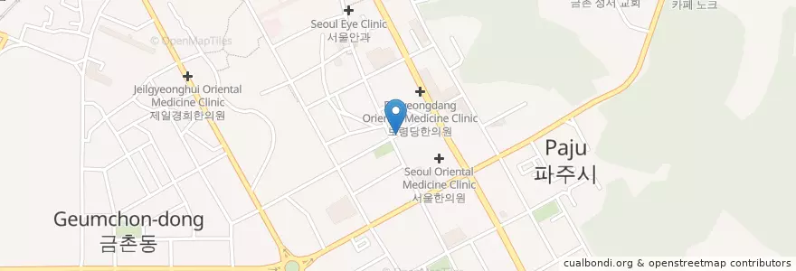 Mapa de ubicacion de 성모신경외과 en Coreia Do Sul, Gyeonggi, 파주시, 금촌1동.