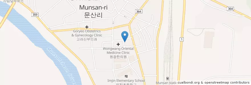 Mapa de ubicacion de 현대정형외과의원 en Республика Корея, Кёнгидо, Пхаджу, 문산읍.