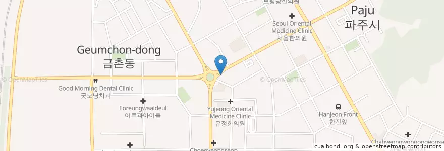 Mapa de ubicacion de 로타리내과정형외과의원 en 대한민국, 경기도, 파주시, 금촌1동.