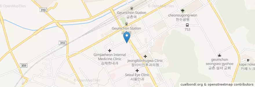 Mapa de ubicacion de 필신경내과 en Corea Del Sur, Gyeonggi, Paju, 금촌1동.