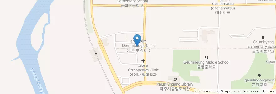 Mapa de ubicacion de 유성재내과 en Республика Корея, Кёнгидо, Пхаджу, 금촌2동.