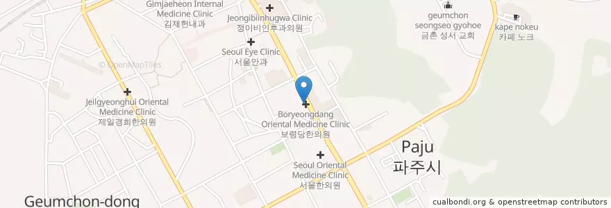 Mapa de ubicacion de 보령당한의원 en Corea Del Sud, Gyeonggi, Paju, 금촌1동.