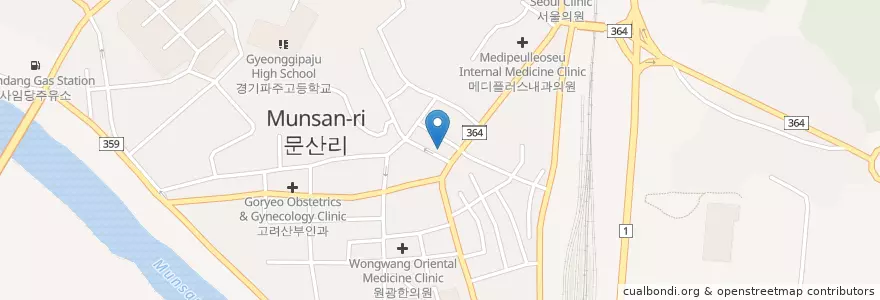 Mapa de ubicacion de 임재환신경내과 en کره جنوبی, گیونگی-دو, پاجو, 문산읍.