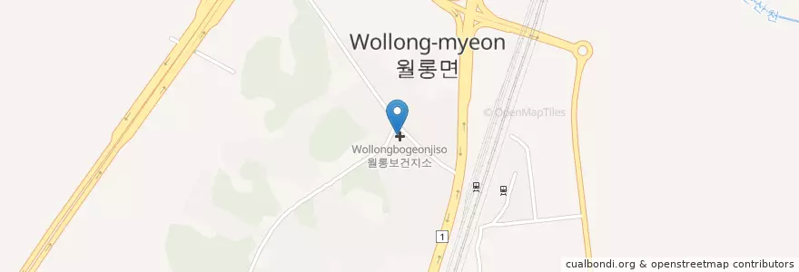 Mapa de ubicacion de 월롱보건지소 en کره جنوبی, گیونگی-دو, پاجو, 월롱면.