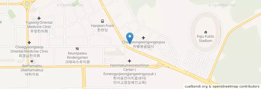 Mapa de ubicacion de 경희한의원 en Zuid-Korea, Gyeonggi-Do, Paju, 금촌1동.