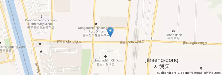 Mapa de ubicacion de 늘푸른요양병원 en Korea Selatan, Gyeonggi, 동두천시.