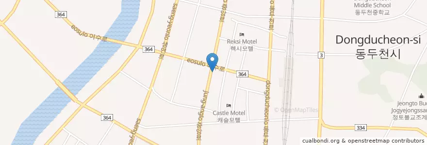 Mapa de ubicacion de 인화당한의원 en 대한민국, 경기도, 동두천시.