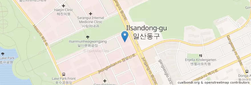 Mapa de ubicacion de 쥬비스 일산점 en کره جنوبی, گیونگی-دو, 고양시, 일산동구.