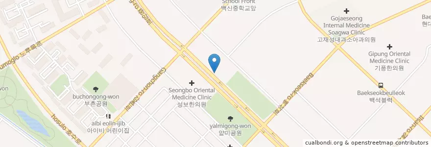 Mapa de ubicacion de 사과나무치과의원 백석점 en 大韓民国, 京畿道, 高陽市, 一山東区.