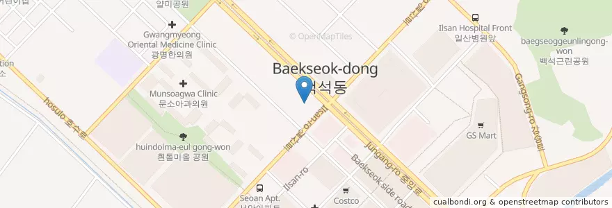 Mapa de ubicacion de 길맨비뇨기과의원 일산점 en 대한민국, 경기도, 고양시, 일산동구.