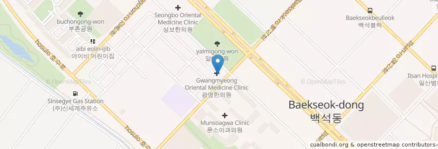 Mapa de ubicacion de Gwangmyeong Oriental Medicine Clinic en South Korea, Gyeonggi-Do, Goyang-Si, 일산동구.