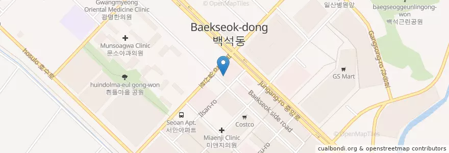 Mapa de ubicacion de New Yok Dental Clinic en South Korea, Gyeonggi-Do, Goyang-Si, 일산동구.