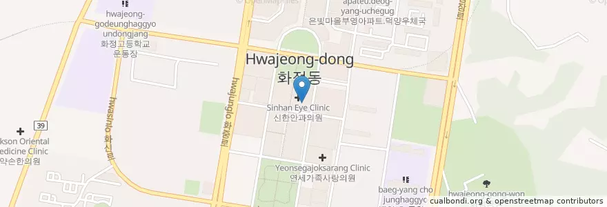 Mapa de ubicacion de 화정하나치과 en Coreia Do Sul, Gyeonggi, 고양시, 덕양구.