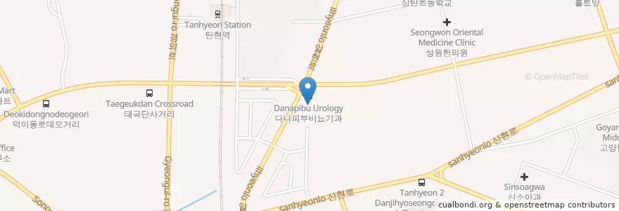 Mapa de ubicacion de 에버그린통증의학과 en 韩国/南韓, 京畿道, 高阳市, 一山西區.