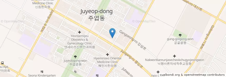 Mapa de ubicacion de 함소아한의원 일산점 en Республика Корея, Кёнгидо, Коян, 일산서구.