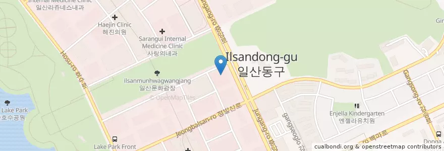 Mapa de ubicacion de 제이엠동물병원 en Coreia Do Sul, Gyeonggi, 고양시, 일산동구.