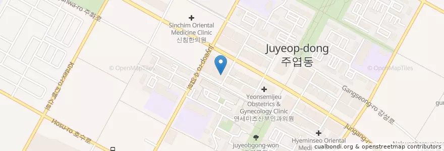 Mapa de ubicacion de 키네스 일산점 en 대한민국, 경기도, 고양시, 일산서구.