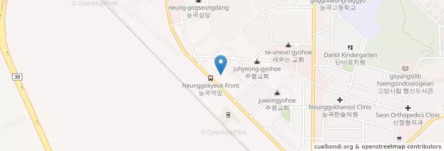 Mapa de ubicacion de 연세사랑꽃소아과 en كوريا الجنوبية, 경기도, 고양시, 덕양구.