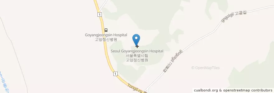 Mapa de ubicacion de 서울특별시립 고양정신병원 en Südkorea, Gyeonggi-Do, 고양시, 덕양구.